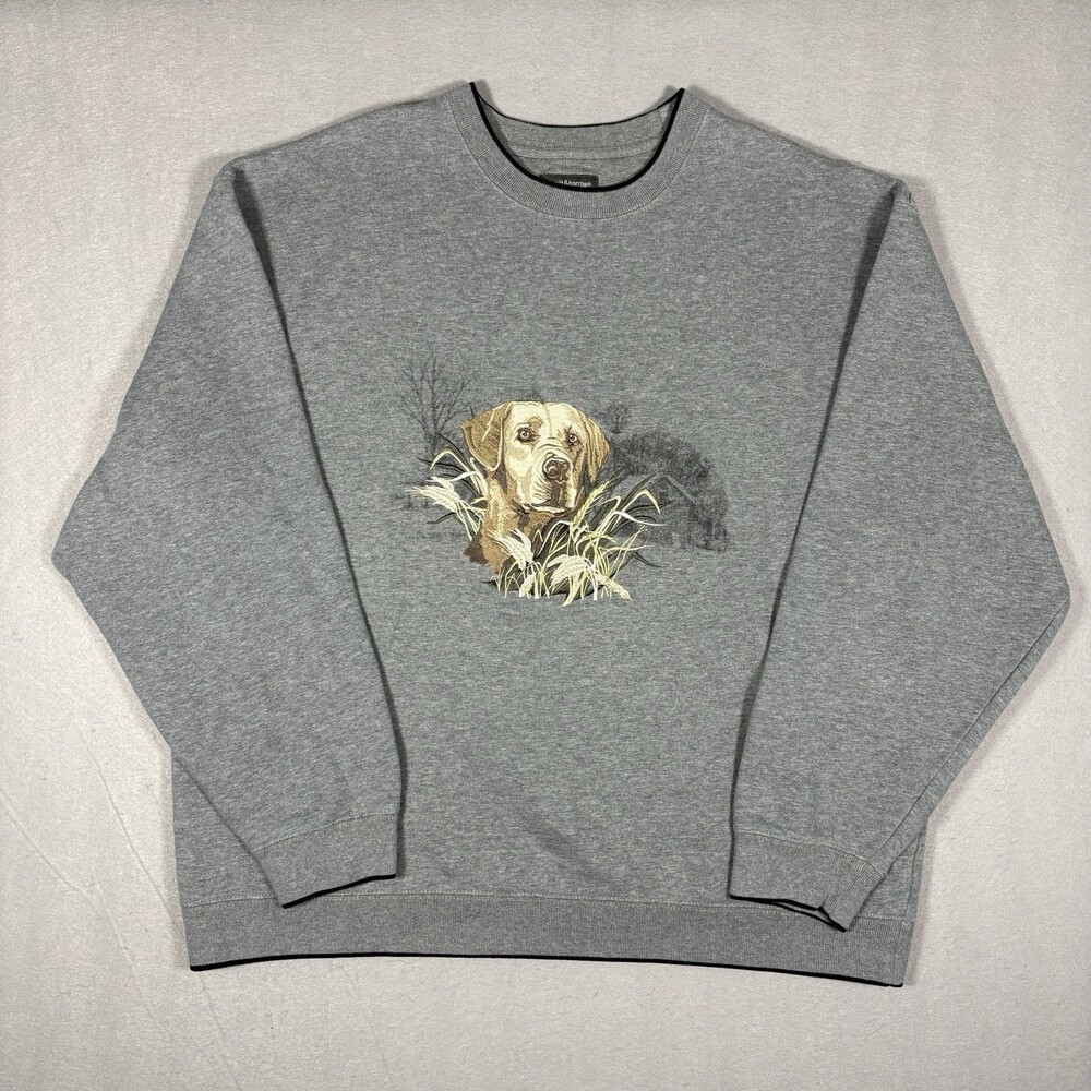 Vintage Croft & Barrow Grey Crewneck Sweatshirt XL Golden Retriever Dog Sweater